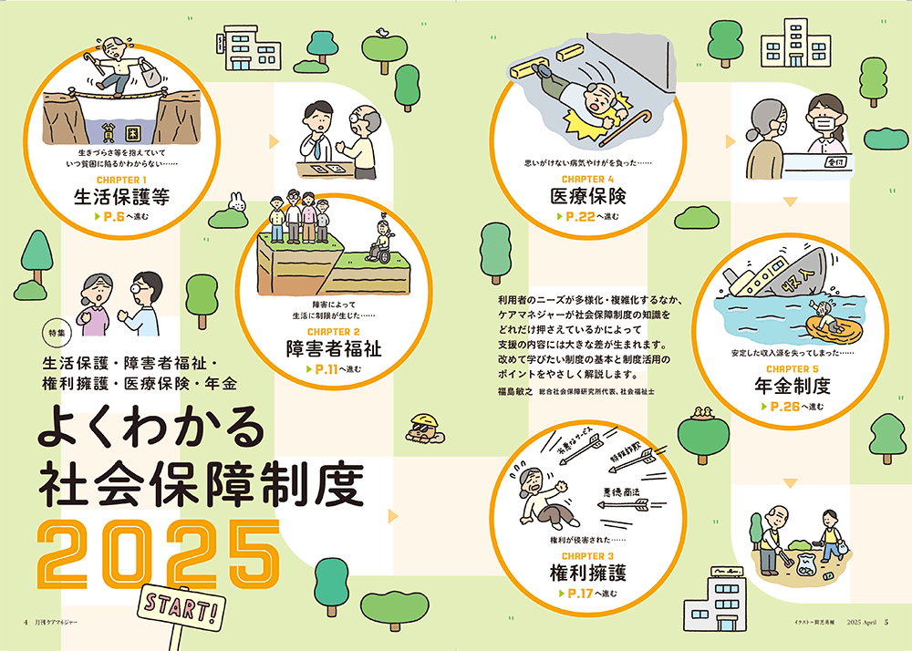 今月の月刊ケアマネジャー　生活保護・障害者福祉・権利擁護・医療保険・年金 よくわかる社会保障制度2025